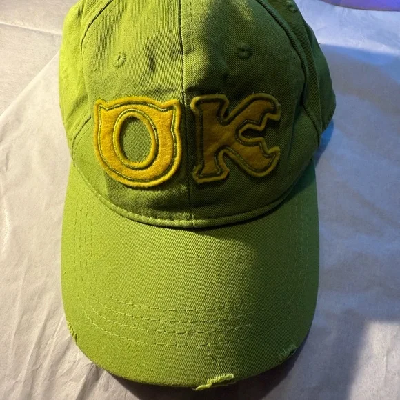 Disney OK Oozma Kappa embroidered Monsters University lime green hat - Picture 1 of 4